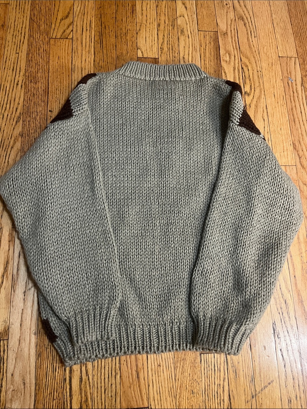 Vintage Hand Knit Acrylic Chunky Knit Sweater - Picture 5 of 6